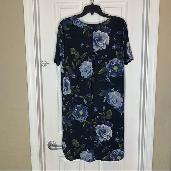 CHRISTIAN SIRIANO V-Neck Tunic DRESS Black Floral - Size XL - Picture 8 of 8